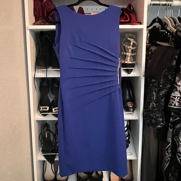 Ivanka Trump Cobalt blue Ponte Knit Dress Size 4 - Picture 2 of 4